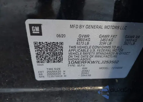 2020 Chevrolet Traverse Ls z USA, uszkodzony, nr VIN 1GNERFKW7LJ253502